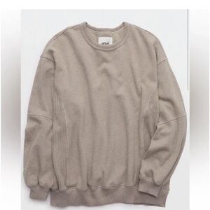 Aerie Tres Chic Sweatshirt - Taupe, Medium